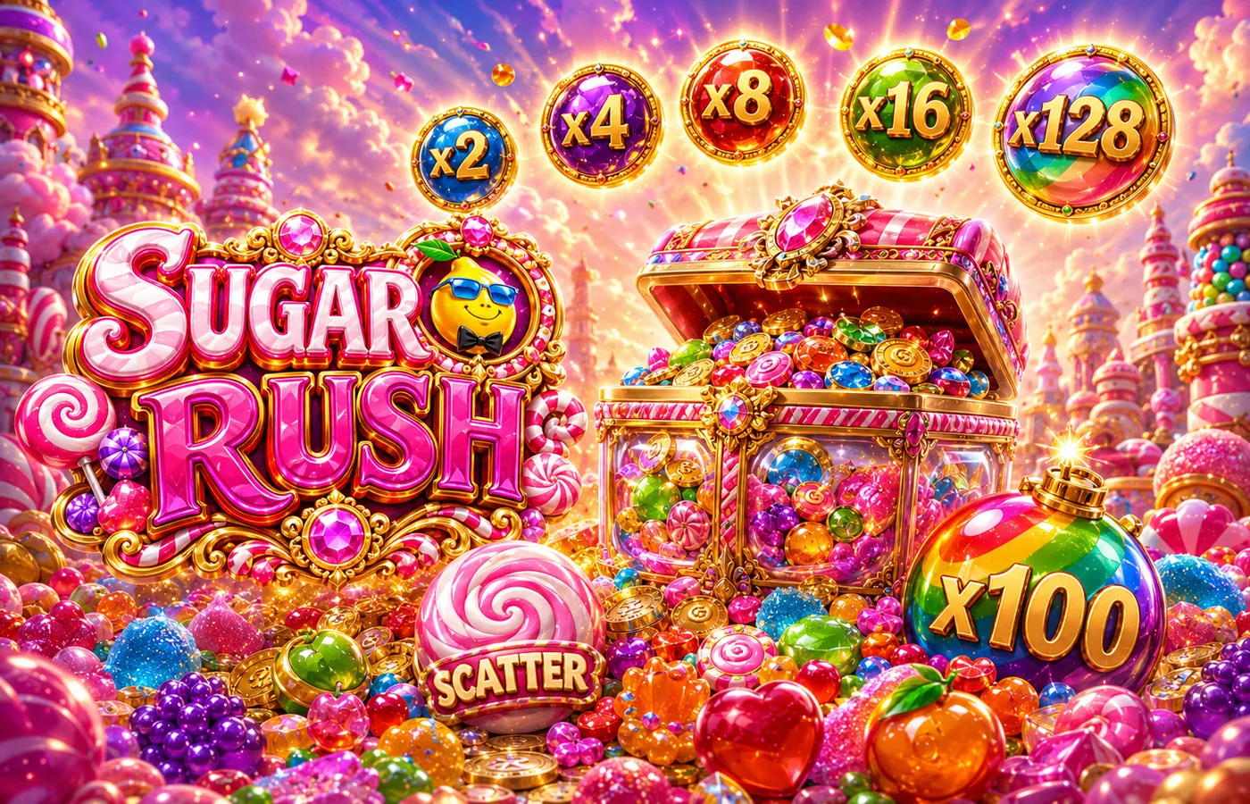 Накопительные множители на ячейках в Sugar Rush 1000