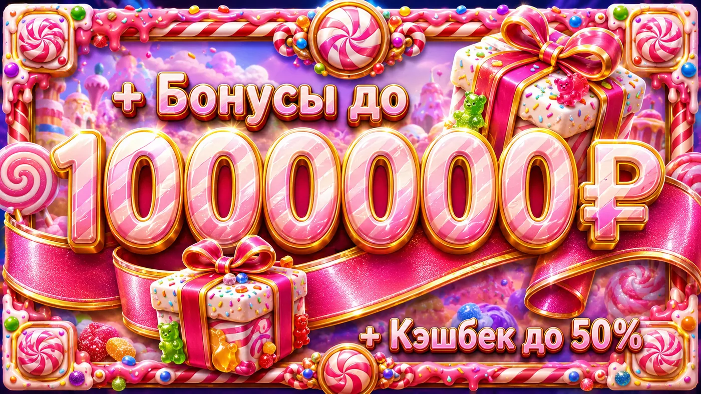 Приветственный бонус клуба Миллион для Sugar Rush — до 1 000 000 ₽ и кэшбек